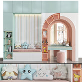 Trueliving 5 Loft Door Kids White wardrobes Laminated Finish & PU Finish with Drawers 8Ft *2Ft *9Ft -2438.4MM X 609MM X 2743.2MM)